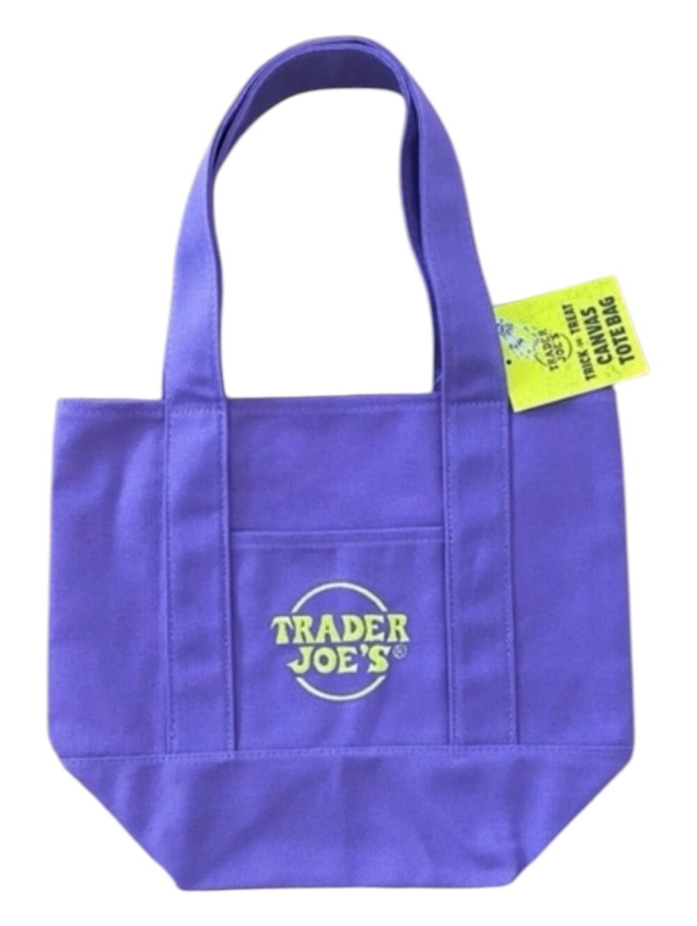 Trader Joe's Purple Canvas Mini Tote Bag NWT limited edition Halloween